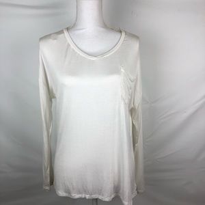 Rebellious One Juniors’ Ivory Long Sleeve V-neck L